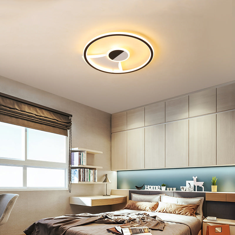 Contemporary White/Warm Flush Mount Lighting: Acrylic 16/19.5/23.5 Lights In Black