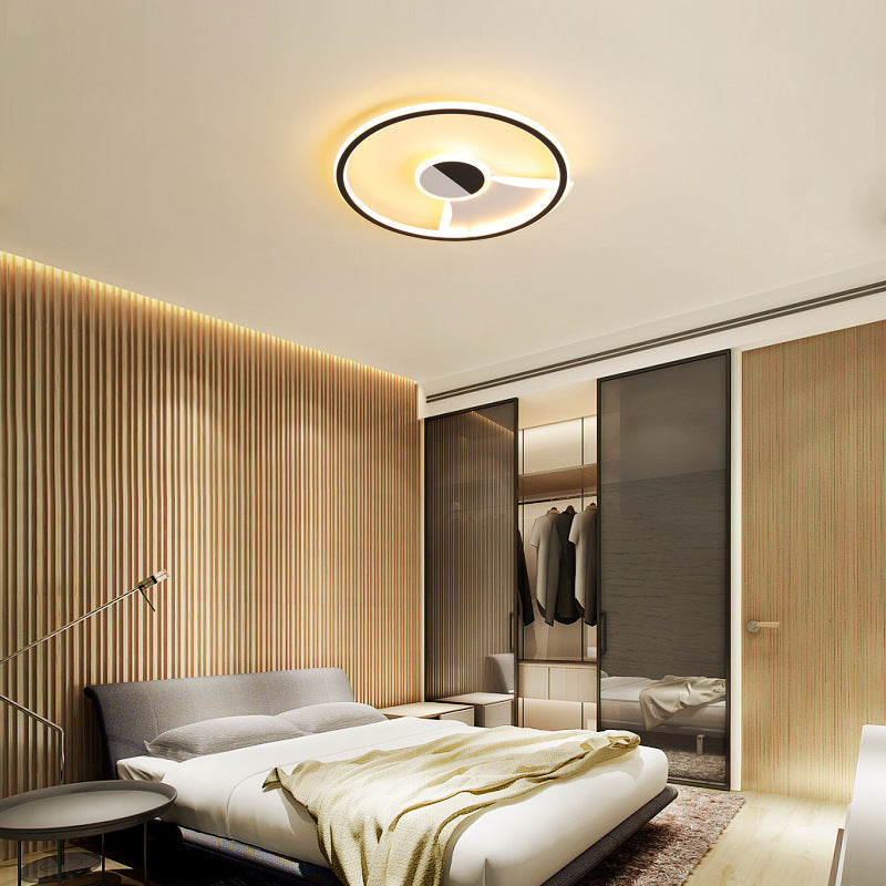 Contemporary White/Warm Flush Mount Lighting: Acrylic 16/19.5/23.5 Lights In Black