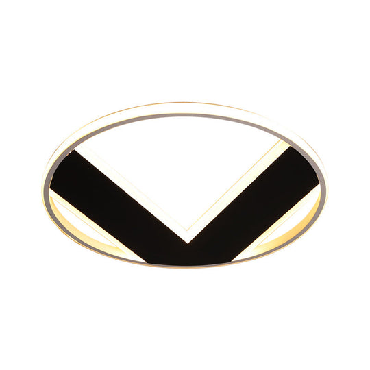 V-Shaped Ceiling Light - Modern Acrylic & Black Creative Bedroom Lighting Fixture 16/19.5/25.5