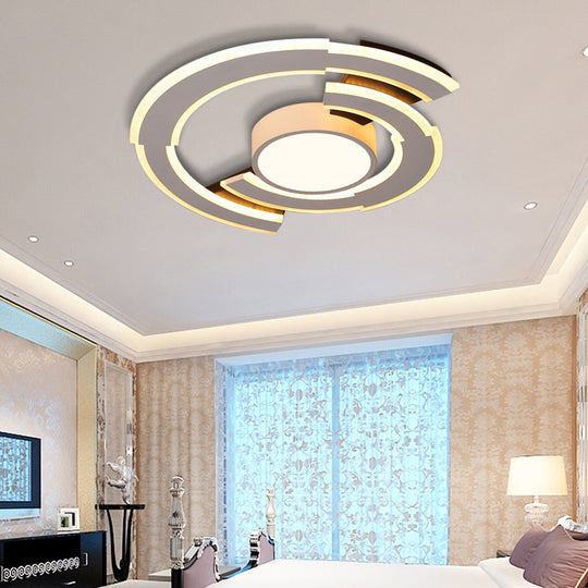 Modern Acrylic Flush Mount Ceiling Lights - Traverse Lighting Fixture (16 / 19.5 23.5) In Warm/White