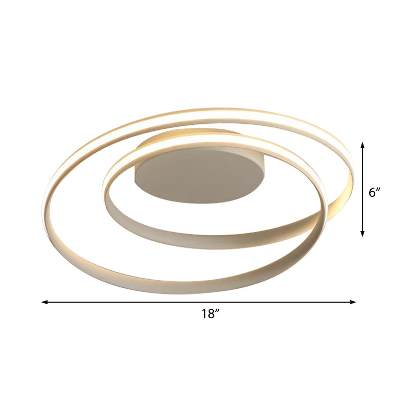 Modern Circle Ceiling Lights - White/Black Flush Mount Fixtures Indoor Lighting (18/23.5)