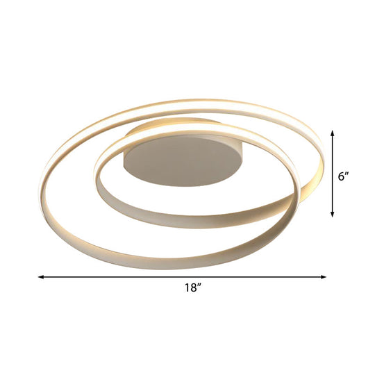 Modern Circle Ceiling Lights - White/Black Flush Mount Fixtures Indoor Lighting (18/23.5)