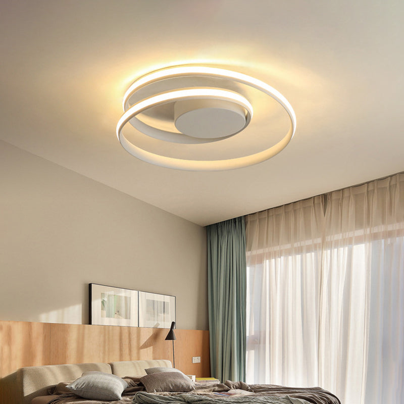 Modern Circle Ceiling Lights - White/Black Flush Mount Fixtures Indoor Lighting (18/23.5)