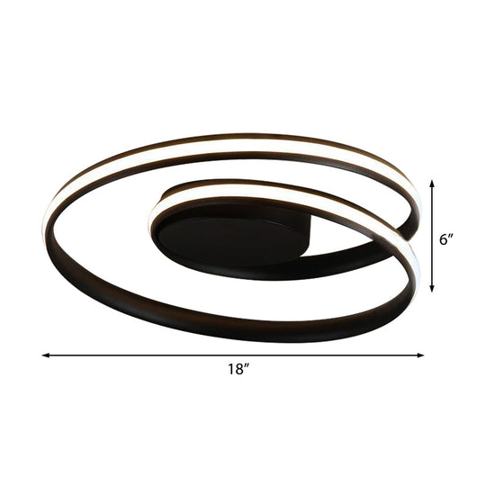 Modern Circle Ceiling Lights - White/Black Flush Mount Fixtures Indoor Lighting (18/23.5)