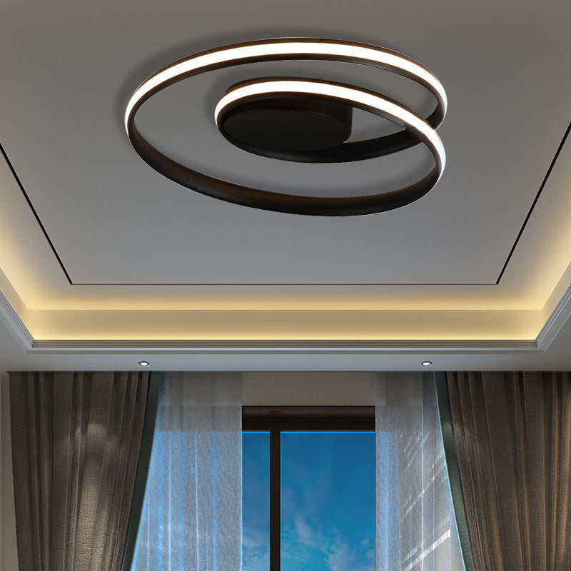 Modern Circle Ceiling Lights - White/Black Flush Mount Fixtures Indoor Lighting (18/23.5)