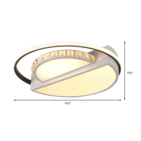 Modern Flushmount Led Ceiling Light In White - Ideal For Living Room