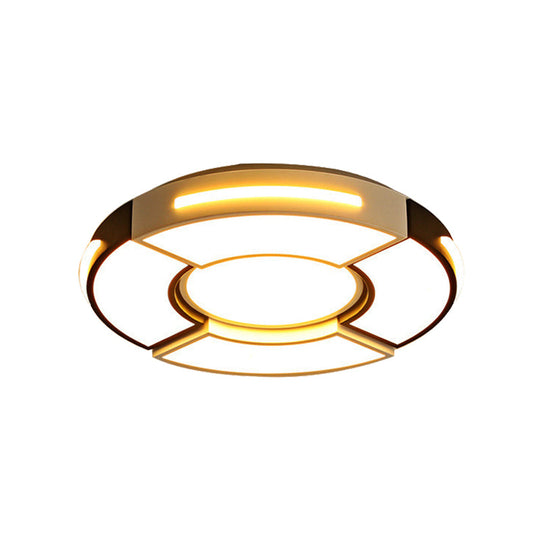 Modern Black Round Acrylic Ceiling Fixture - Unique Design 16’/19.5’/23.5’ Warm/White Lighting