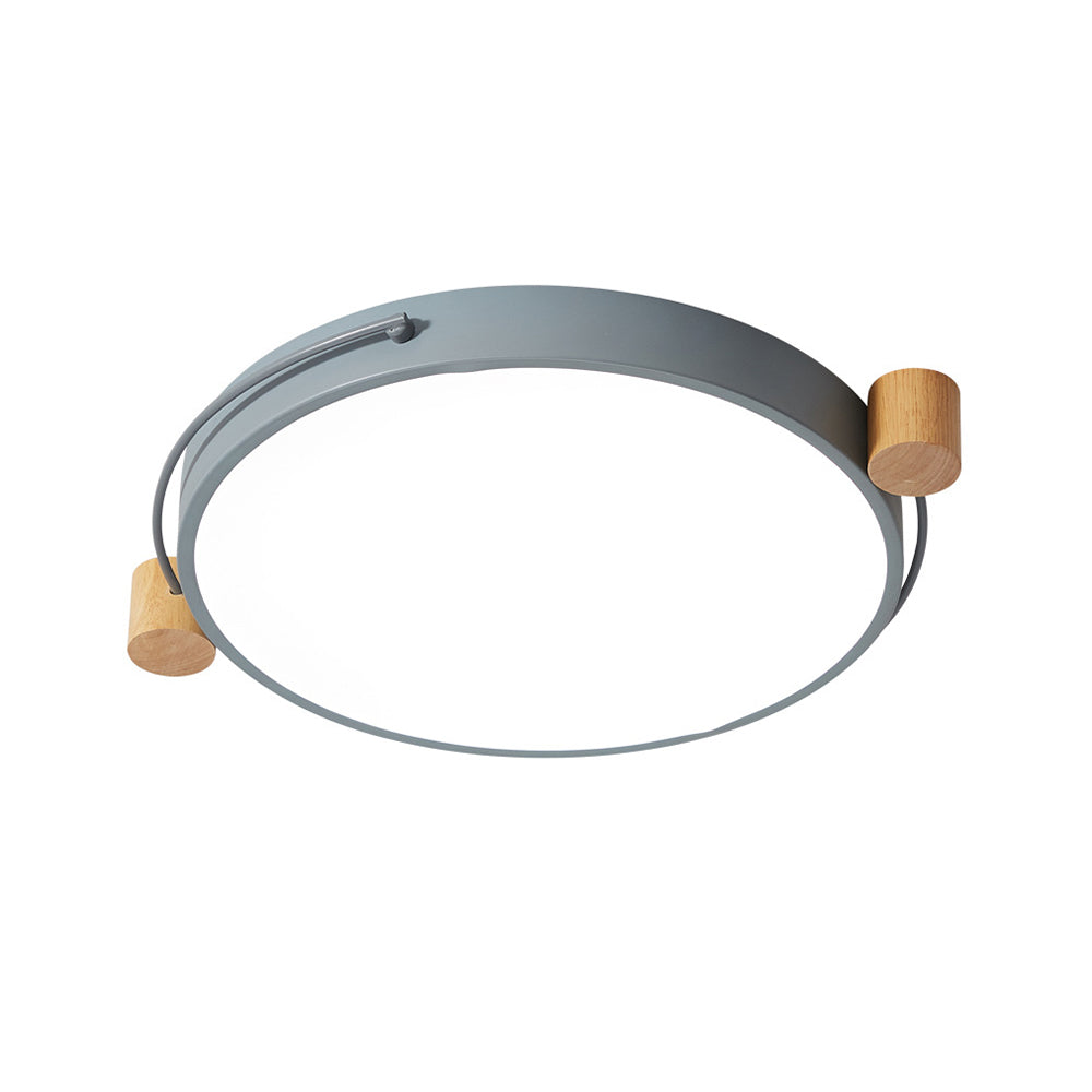 Iron Flush Mount Led Light Fixture In Grey - Simple Circular Design Multiple Size Options For