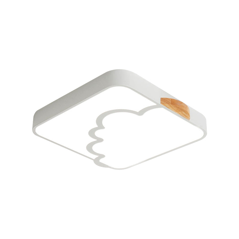 Modern Acrylic Led Flush Mount Light With Cloud Pattern For Bedroom