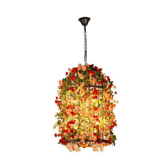 Rustic Led Birdcage Chandelier With Crystal Accent And 8 Bulbs