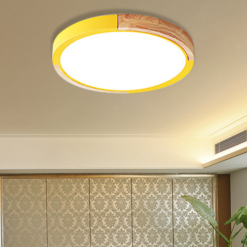Nordic Style Led Ceiling Flush Mount Lighting With Acrylic Shade Yellow / White