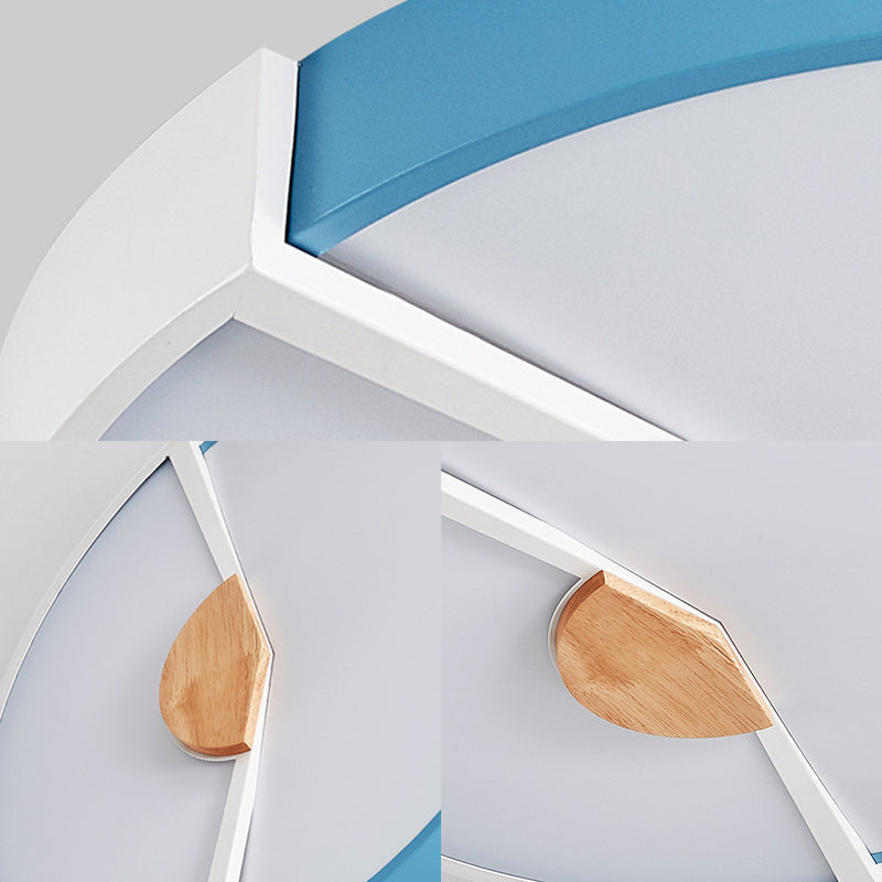 Modern Metal Flush Light With Integrated Led Bulb Black/Pink/Yellow Ceiling Mounted Lamp Multiple