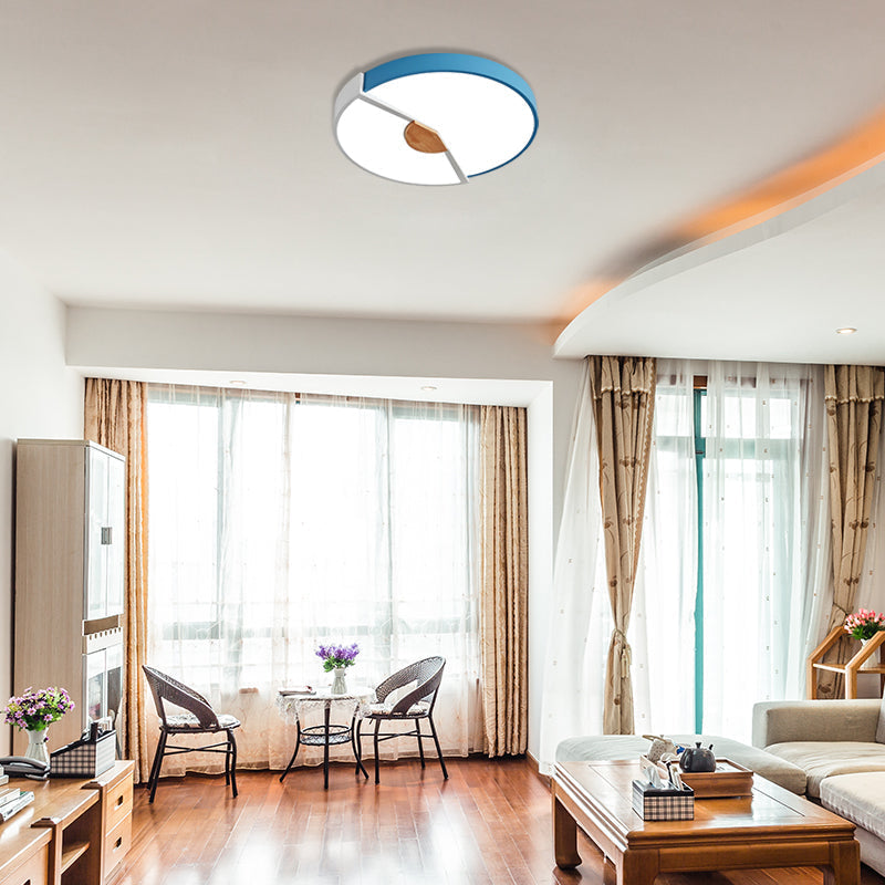 Modern Metal Flush Light With Integrated Led Bulb Black/Pink/Yellow Ceiling Mounted Lamp Multiple