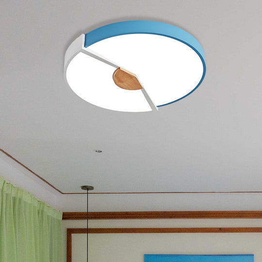 Modern Metal Flush Light With Integrated Led Bulb Black/Pink/Yellow Ceiling Mounted Lamp Multiple