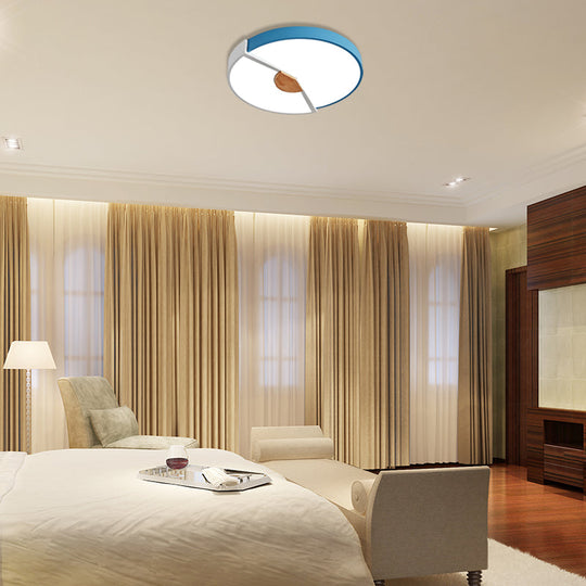 Modern Metal Flush Light With Integrated Led Bulb Black/Pink/Yellow Ceiling Mounted Lamp Multiple