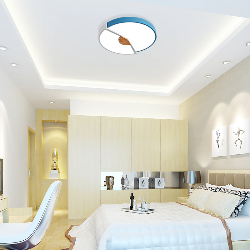 Modern Metal Flush Light With Integrated Led Bulb Black/Pink/Yellow Ceiling Mounted Lamp Multiple