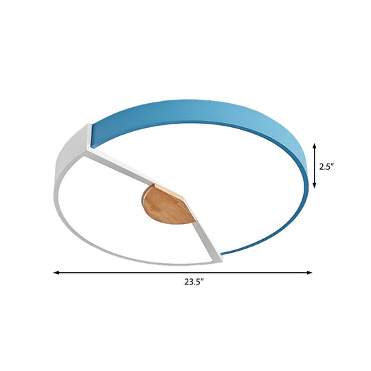 Modern Metal Flush Light With Integrated Led Bulb Black/Pink/Yellow Ceiling Mounted Lamp Multiple