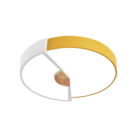 Modern Metal Flush Light With Integrated Led Bulb Black/Pink/Yellow Ceiling Mounted Lamp Multiple