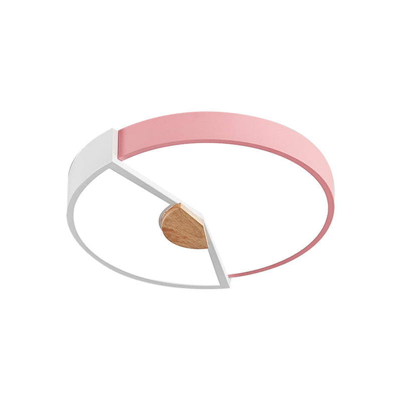 Modern Metal Flush Light With Integrated Led Bulb Black/Pink/Yellow Ceiling Mounted Lamp Multiple