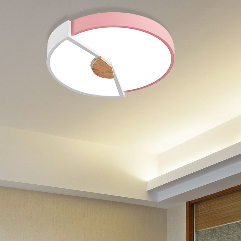 Modern Metal Flush Light With Integrated Led Bulb Black/Pink/Yellow Ceiling Mounted Lamp Multiple