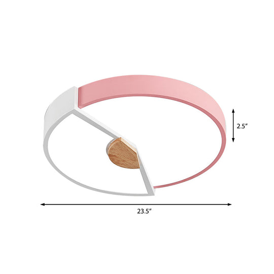 Modern Metal Flush Light With Integrated Led Bulb Black/Pink/Yellow Ceiling Mounted Lamp Multiple