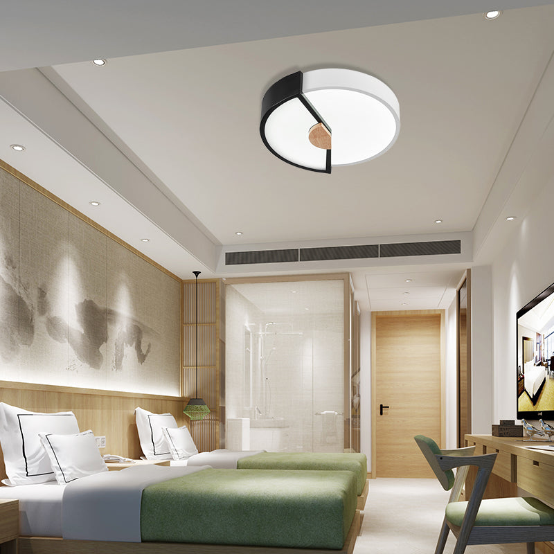 Modern Metal Flush Light With Integrated Led Bulb Black/Pink/Yellow Ceiling Mounted Lamp Multiple