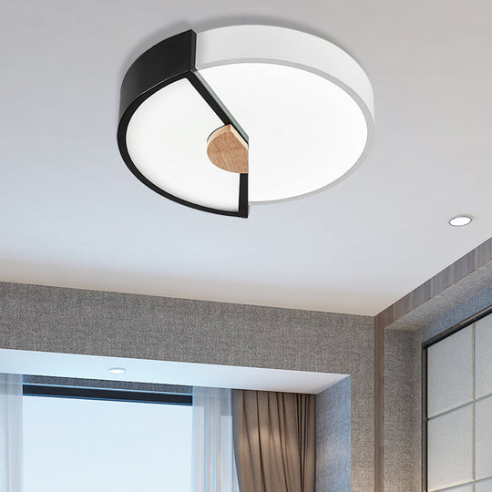 Modern Metal Flush Light With Integrated Led Bulb Black/Pink/Yellow Ceiling Mounted Lamp Multiple