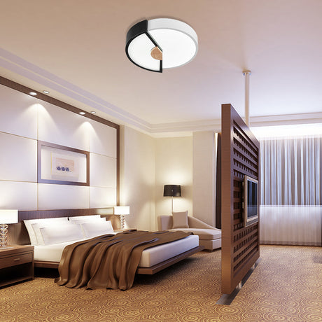 Modern Metal Flush Light With Integrated Led Bulb Black/Pink/Yellow Ceiling Mounted Lamp Multiple