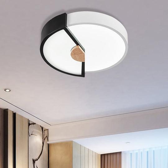 Modern Metal Flush Light With Integrated Led Bulb Black/Pink/Yellow Ceiling Mounted Lamp Multiple