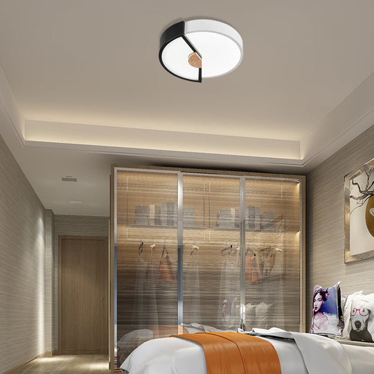 Modern Metal Flush Light With Integrated Led Bulb Black/Pink/Yellow Ceiling Mounted Lamp Multiple