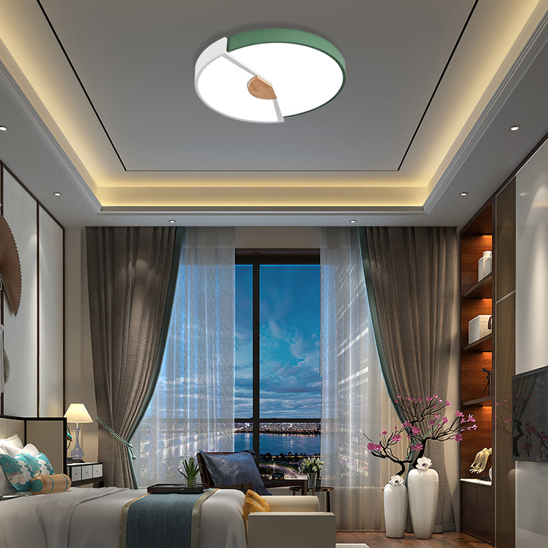 Modern Metal Flush Light With Integrated Led Bulb Black/Pink/Yellow Ceiling Mounted Lamp Multiple