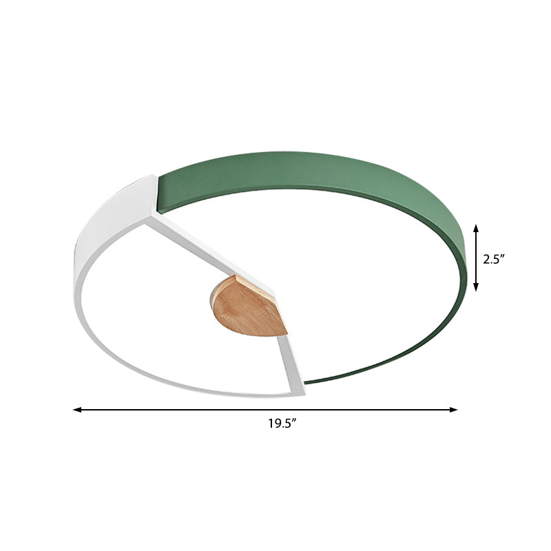 Modern Metal Flush Light With Integrated Led Bulb Black/Pink/Yellow Ceiling Mounted Lamp Multiple