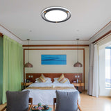 Nordic Dual Circle Led Ceiling Flush Light With Wood Arm - White/Green/Grey Thin Flushmount Lighting