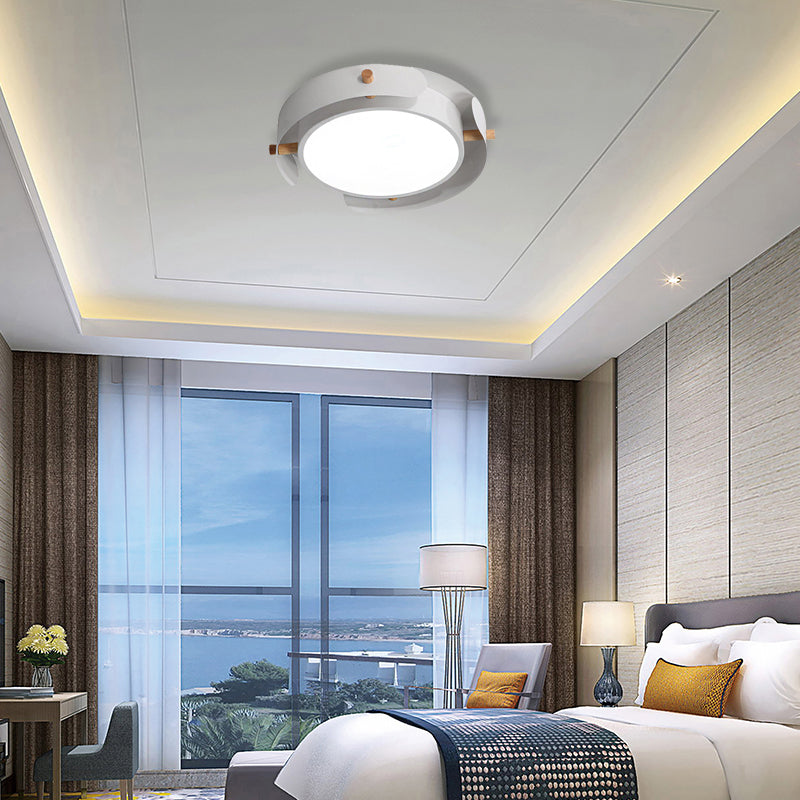 Nordic Acrylic Led Flush Mount Ceiling Light Fixture In White/Distressed White - 16’/19.5’ Dia / 16’