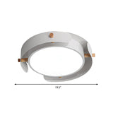 Nordic Acrylic Led Flush Mount Ceiling Light Fixture In White/Distressed White - 16/19.5 Dia