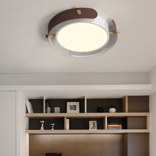 Nordic Acrylic Led Flush Mount Ceiling Light Fixture In White/Distressed White - 16’/19.5’ Dia