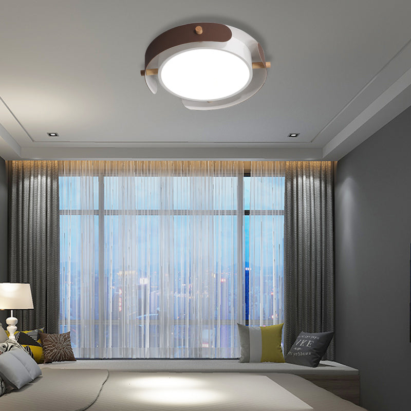 Nordic Acrylic Led Flush Mount Ceiling Light Fixture In White/Distressed White - 16’/19.5’ Dia