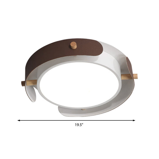 Nordic Acrylic Led Flush Mount Ceiling Light Fixture In White/Distressed White - 16’/19.5’ Dia