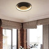 Nordic Acrylic Led Ceiling Flush Light In Black/White Wood - 12/16/19.5 Inch Wide