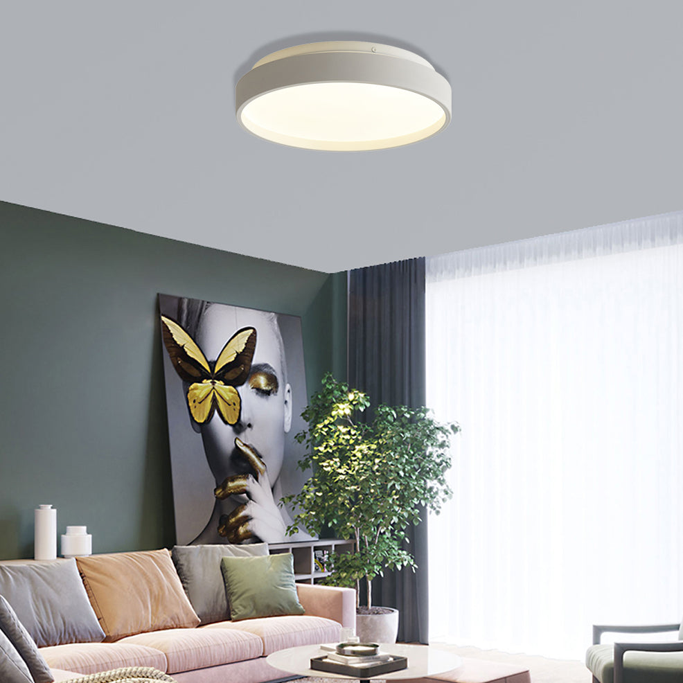 Modern Acrylic Flush Mount Ceiling Light - 12’/18’ Round Coffee Bronze/Gold/White Indoor Use