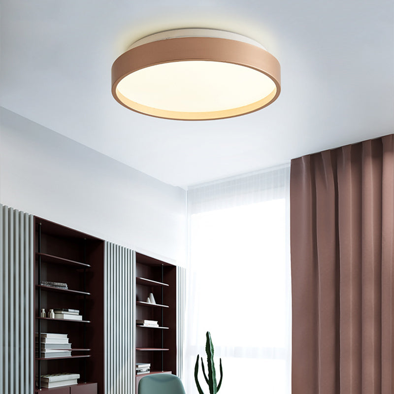 Modern Acrylic Flush Mount Ceiling Light - 12’/18’ Round Coffee Bronze/Gold/White Indoor Use