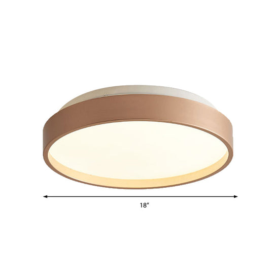 Modern Acrylic Flush Mount Ceiling Light - 12’/18’ Round Coffee Bronze/Gold/White Indoor Use