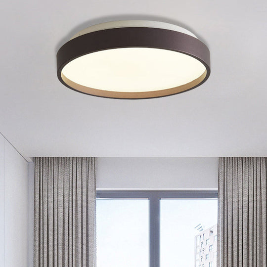 Modern Acrylic Flush Mount Ceiling Light - 12/18 Round Coffee Bronze/Gold/White Indoor Use / 18