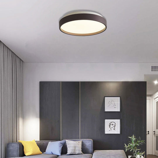 Modern Acrylic Flush Mount Ceiling Light - 12/18 Round Coffee Bronze/Gold/White Indoor Use