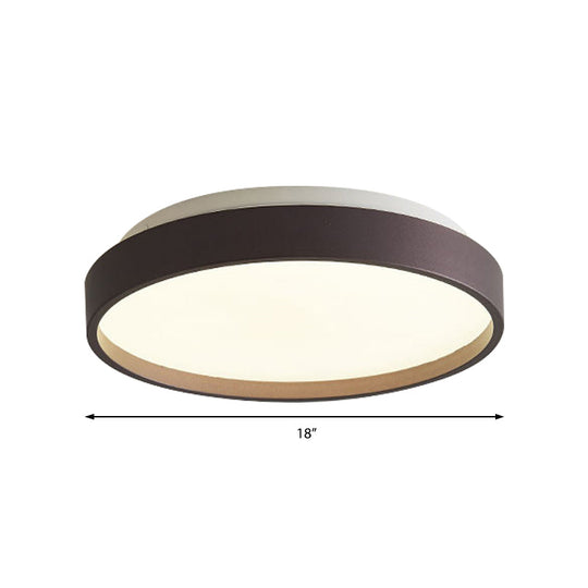 Modern Acrylic Flush Mount Ceiling Light - 12’/18’ Round Coffee Bronze/Gold/White Indoor Use