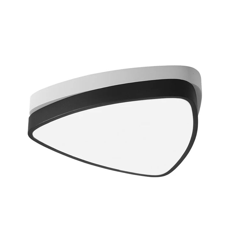 Modern Triangle Ceiling Lights In White And Black - 15/19/23 Sizes Iron Acrylic Fixture With