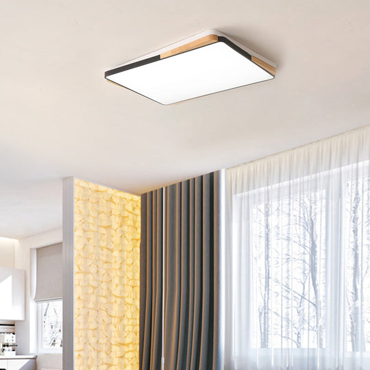 Contemporary Rectangular Acrylic Lighting Fixture - Flush Mount Ceiling Lights For Living Room