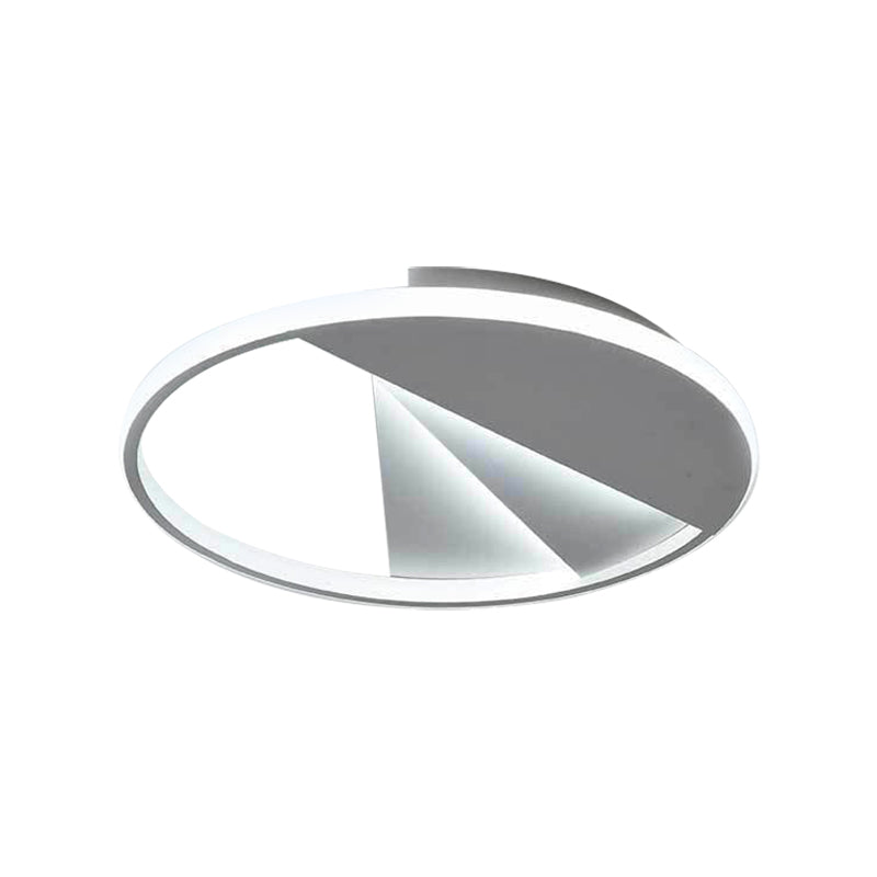 Modern Round Flush Ceiling Lights In Warm/White For Bedroom - 18/21.5 White Aluminum Acrylic Mount