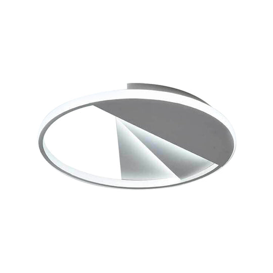 Modern Round Flush Ceiling Lights In Warm/White For Bedroom - 18/21.5 White Aluminum Acrylic Mount