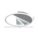 Modern Round Flush Ceiling Lights In Warm/White For Bedroom - 18’/21.5’ White Aluminum Acrylic Mount